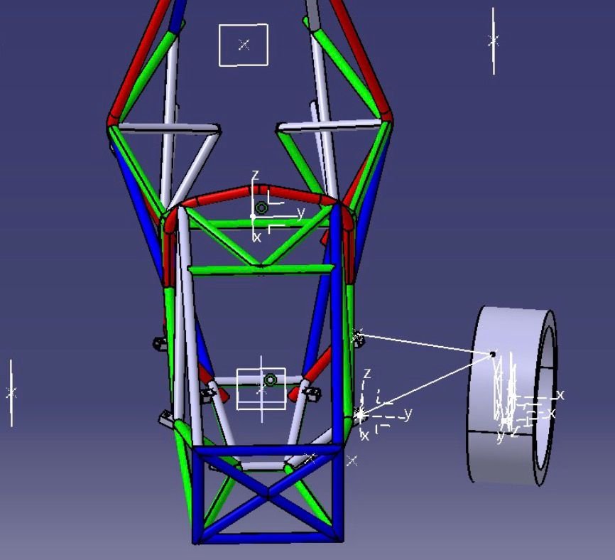 CAD-Konstruktion des Rennwagen-Chassis